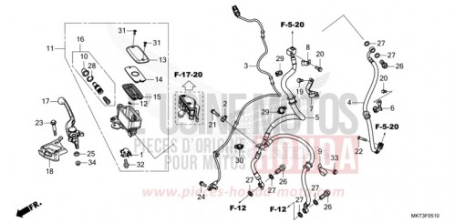 HAUPTBREMSZYLINDER, VORNE ZYLINDER ADV750M de 2021